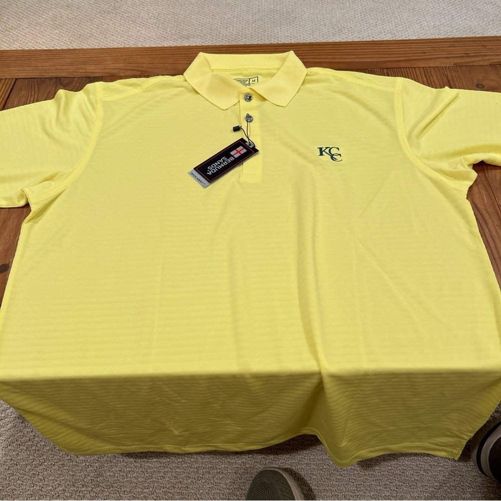 Vibrant Yellow Classic Polo Shirt with Textured Fabric